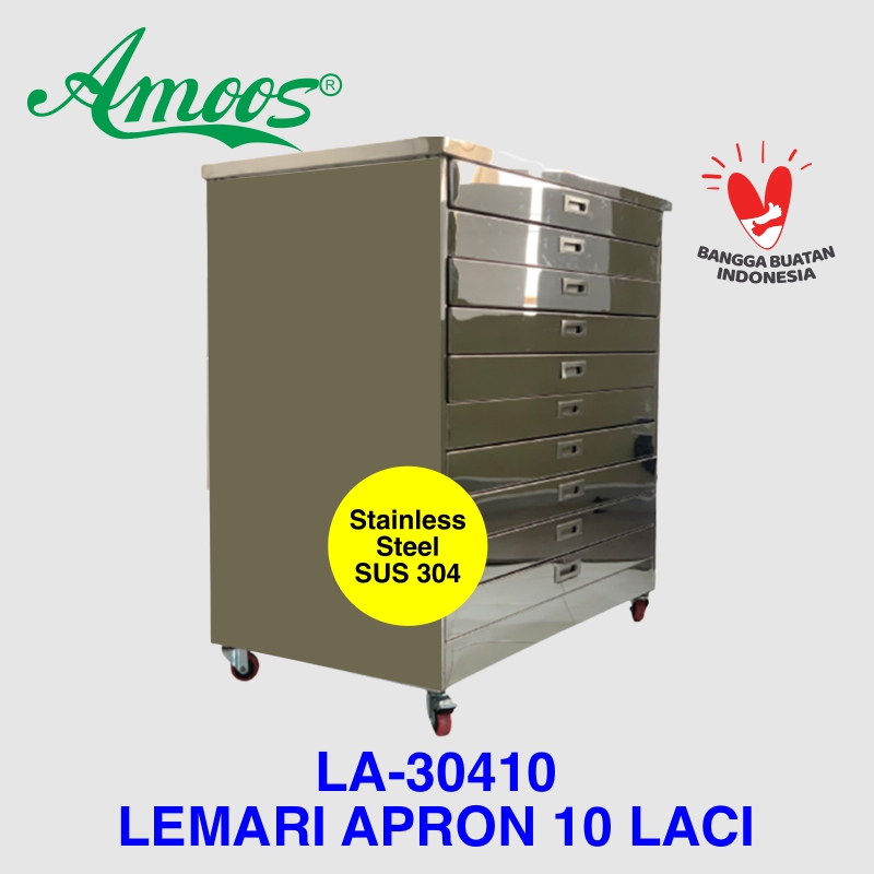 AMOOS LEMARI APRON STAINLESS STEEL 10 SLOT/LACI